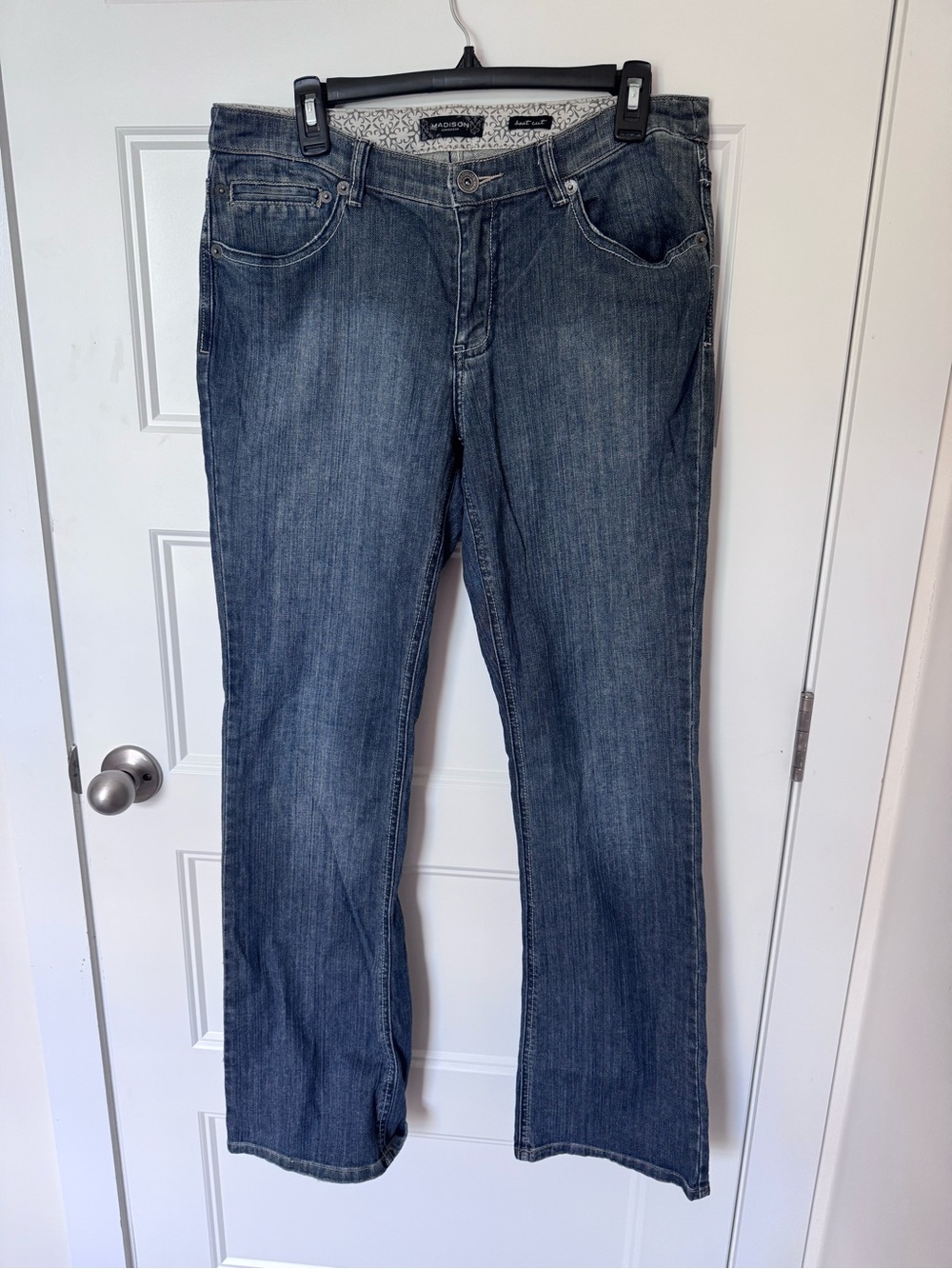 Y2K style Madison jeans wear boot cut jeans